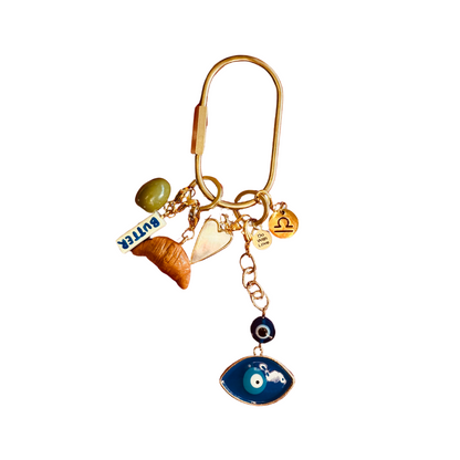 Mother of Pearl Heart Bag Charm