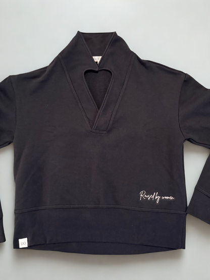 Women’s Collared French Terry Sweatshirt - Raised by Women