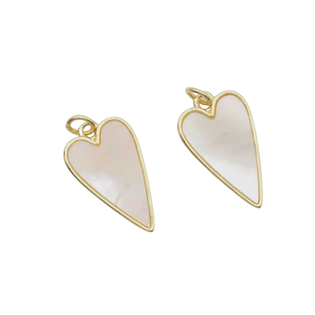 Mother of Pearl Heart Bag Charm