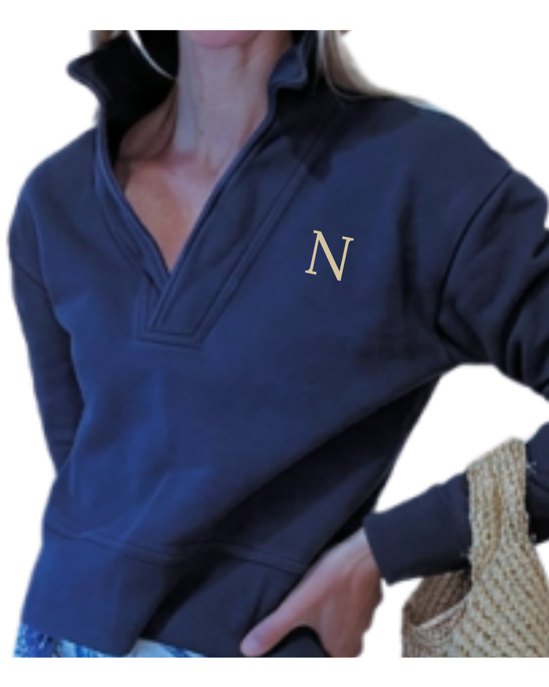 Collared French Terry Sweatshirt – Navy Blue | Reunion Edition